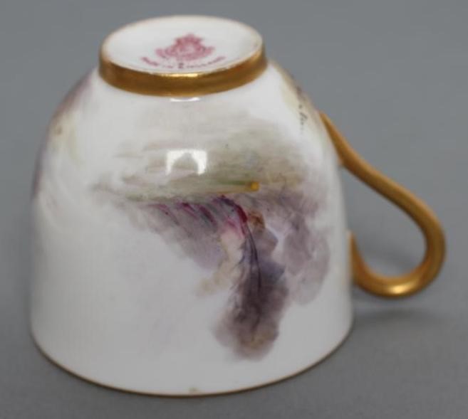 A ROYAL WORCESTER CHINA CABINET CUP AND SAUCER Image