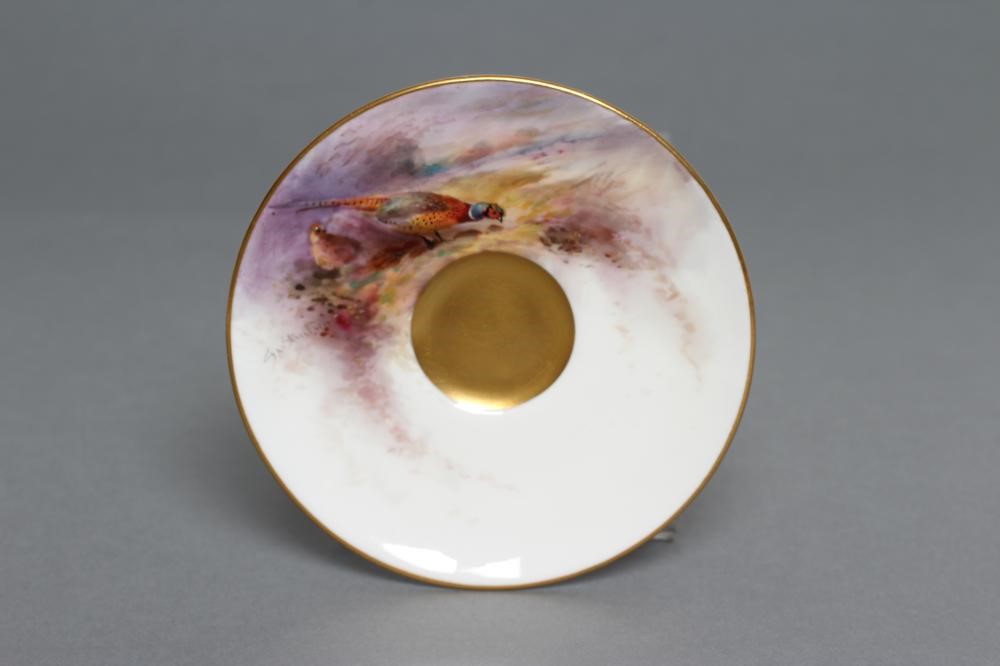 A ROYAL WORCESTER CHINA CABINET CUP AND SAUCER Image