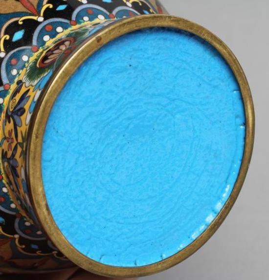 A PAIR OF CHINESE CLOISONNE ENAMEL VASES of baluster form Image