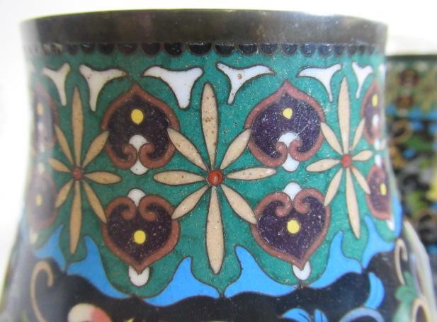 A PAIR OF CHINESE CLOISONNE ENAMEL VASES of baluster form Image