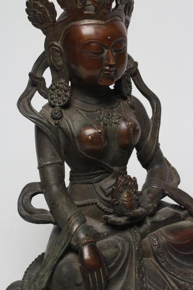 A SINO TIBETAN CAST BRONZE FEMALE DEITY Image
