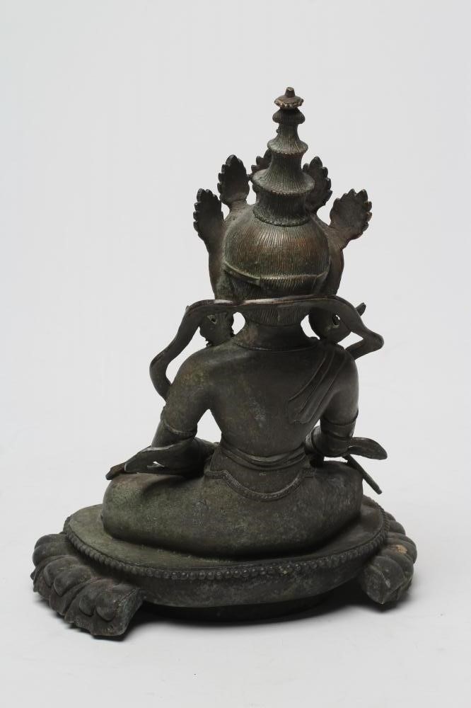 A SINO TIBETAN CAST BRONZE FEMALE DEITY Image