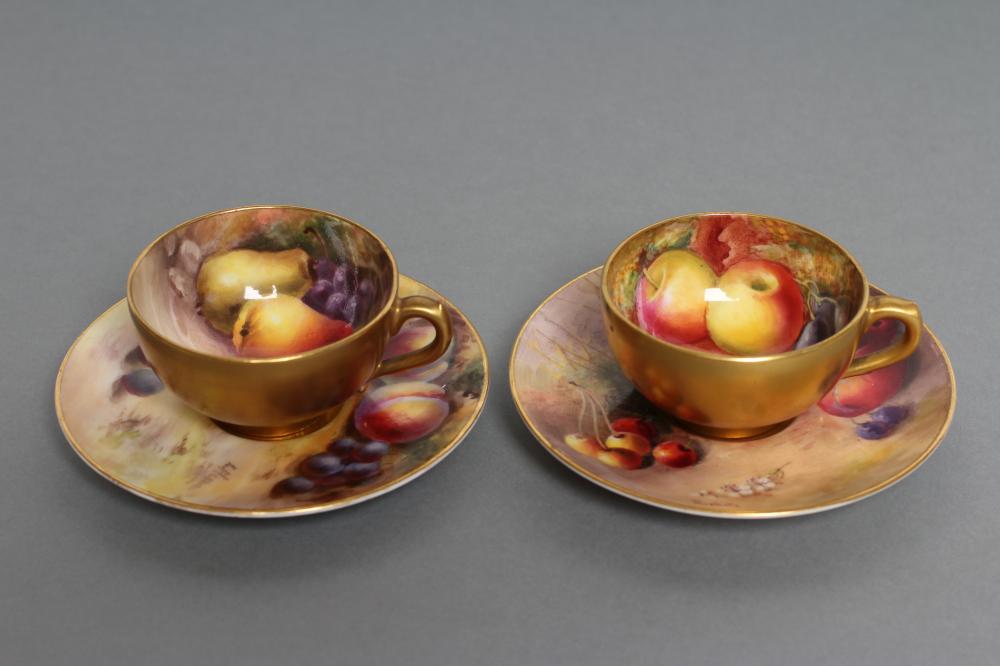A ROYAL WORCESTER CHINA CABINET CUP AND SAUCER Image