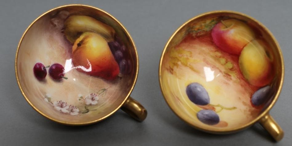 A ROYAL WORCESTER CHINA CABINET CUP AND SAUCER Image