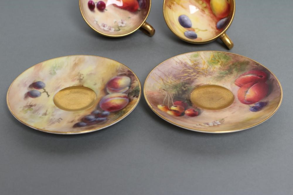 A ROYAL WORCESTER CHINA CABINET CUP AND SAUCER Image