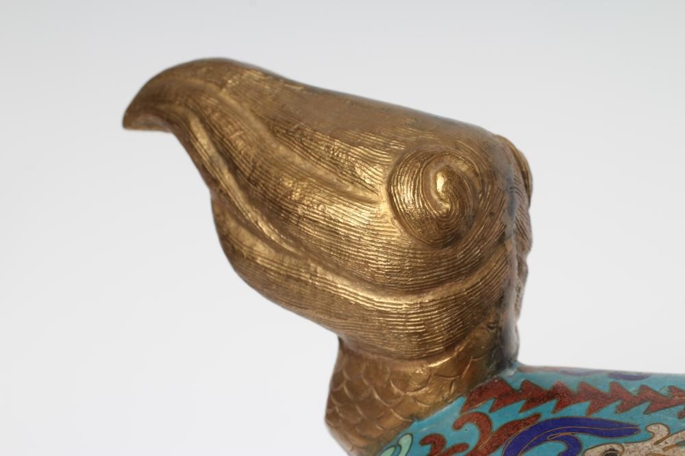 A PAIR OF CHINESE CLOISONNE ENAMEL KYLIN Image