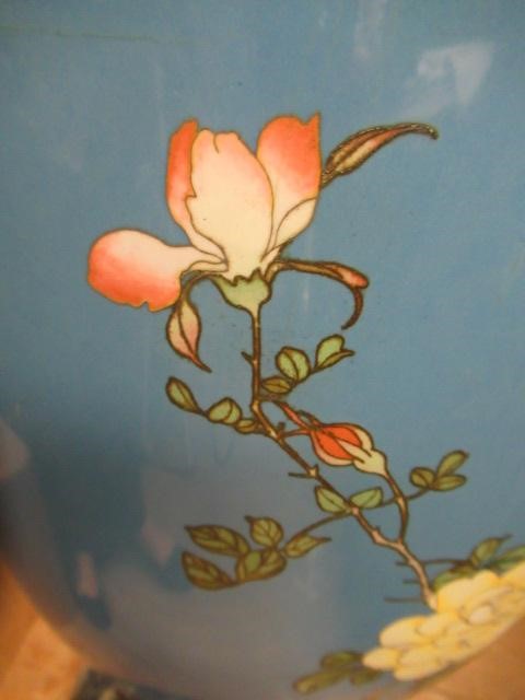 A LARGE AND IMPRESSIVE PAIR OF JAPANESE CLOISONNE ENAMEL VASES Image