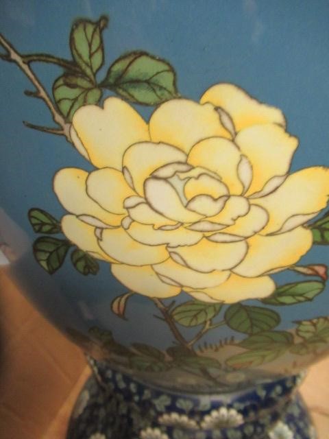 A LARGE AND IMPRESSIVE PAIR OF JAPANESE CLOISONNE ENAMEL VASES Image