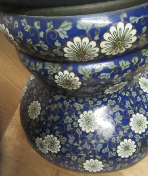 A LARGE AND IMPRESSIVE PAIR OF JAPANESE CLOISONNE ENAMEL VASES Image
