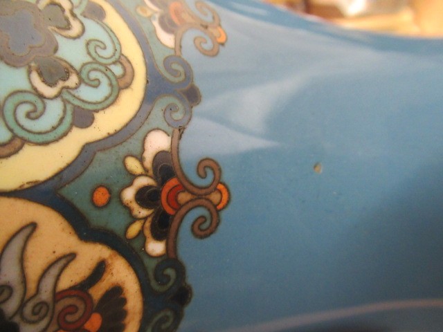 A LARGE AND IMPRESSIVE PAIR OF JAPANESE CLOISONNE ENAMEL VASES Image