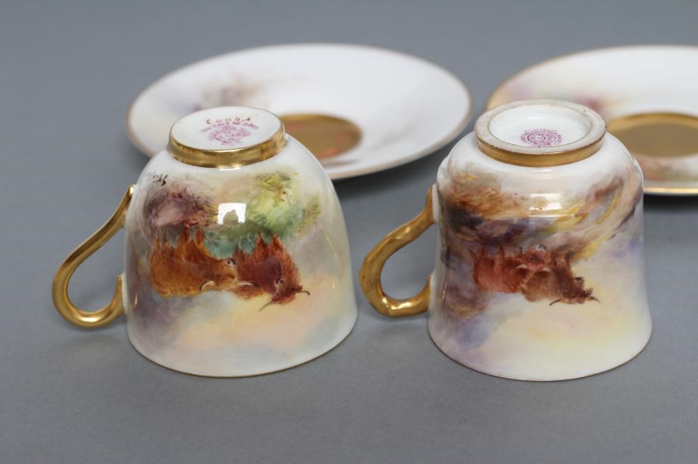 A ROYAL WORCESTER CHINA CABINET CUP AND SAUCER Image