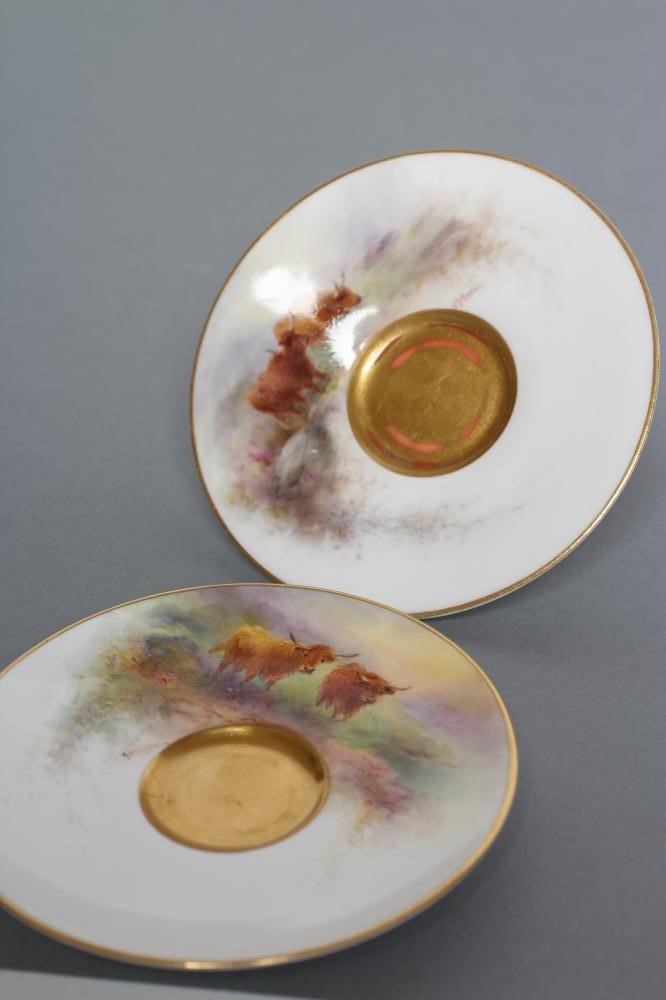 A ROYAL WORCESTER CHINA CABINET CUP AND SAUCER Image