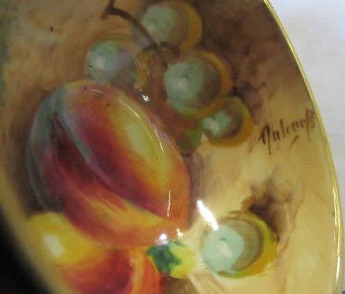 A ROYAL WORCESTER CHINA MINIATURE CABINET SOLITAIRE Image