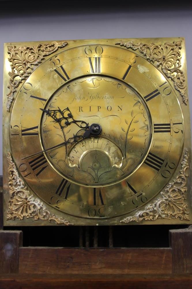 AN OAK AND MAHOGANY LONGCASE signed John Gilbertson Image