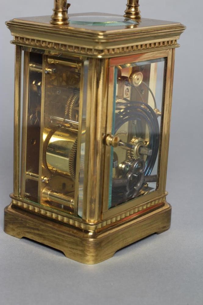A FRENCH BRASS CASED CARRIAGE CLOCK Image