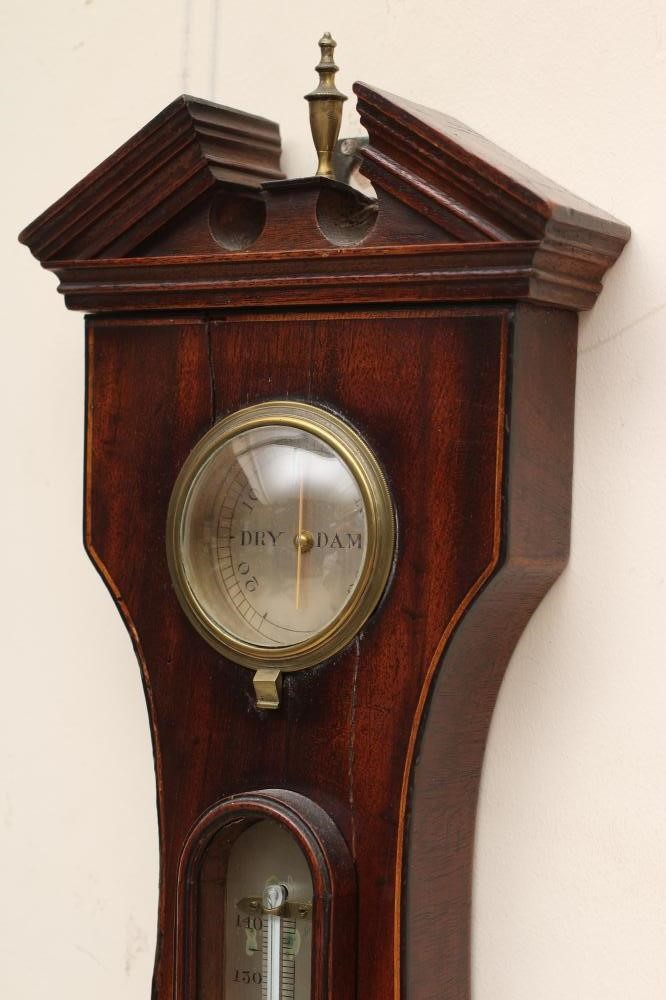 A FOUR GLASS WHEEL BAROMETER signed Borina Image