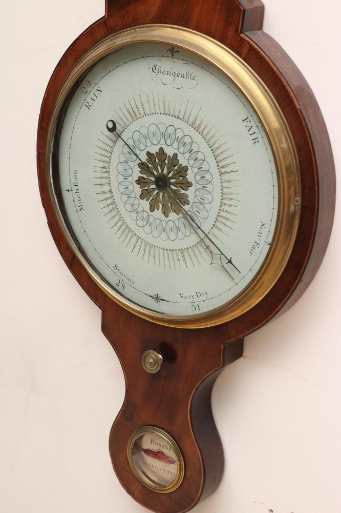 A FOUR GLASS WHEEL BAROMETER signed Borina Image