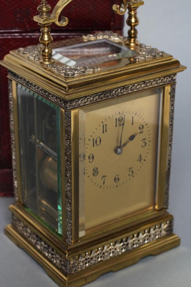 A BRASS CASED CARRIAGE CLOCK Image