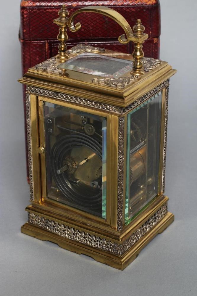A BRASS CASED CARRIAGE CLOCK Image