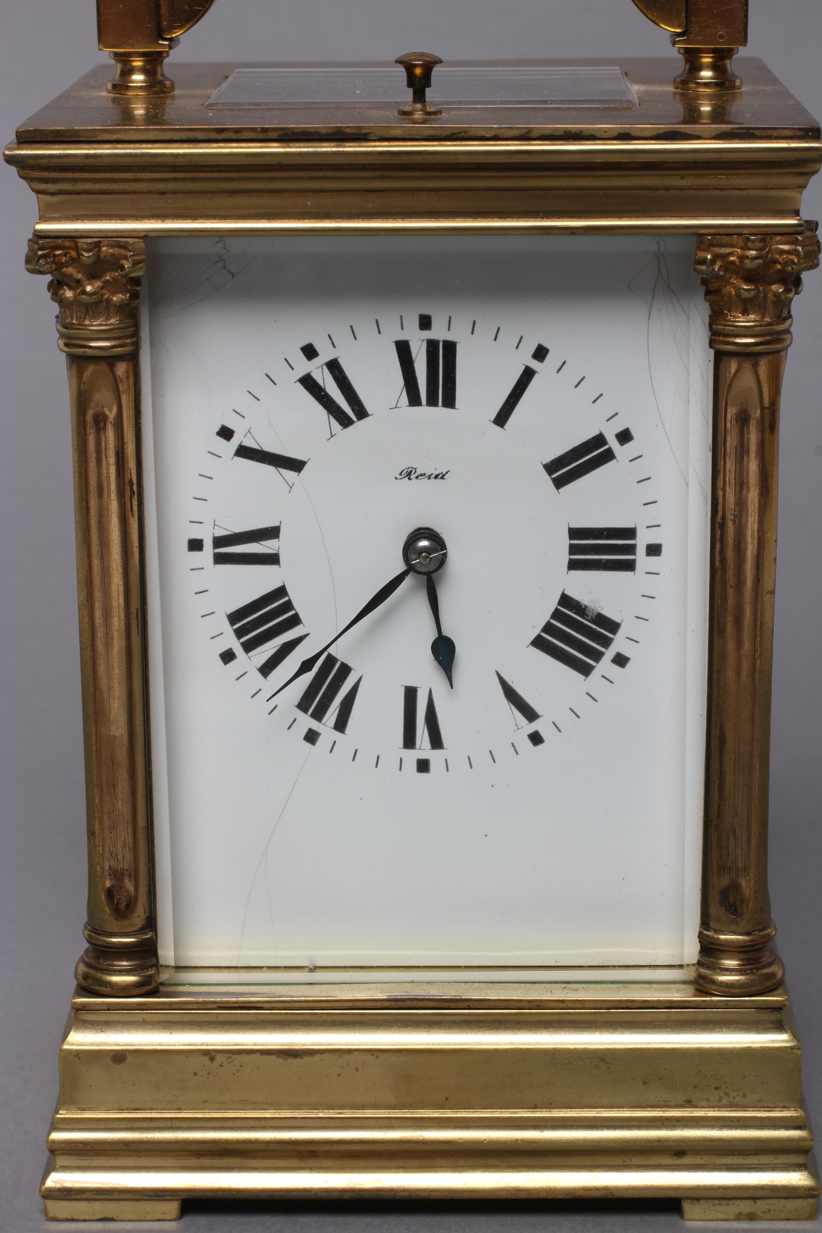A FRENCH BRASS CASED CARRIAGE CLOCK Image