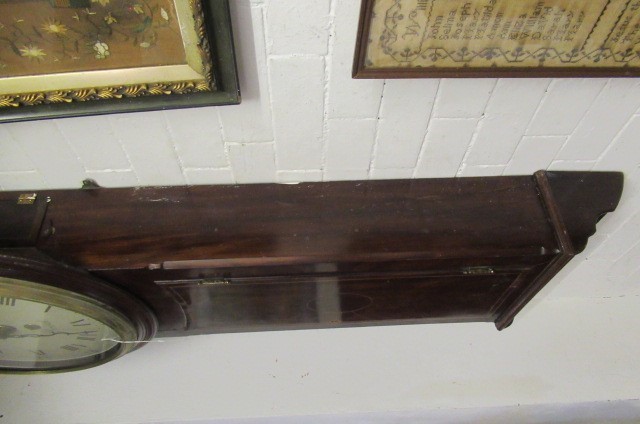 A MAHOGANY CASED DROP DIAL WALL TIME PIECE signed James Worgan Image