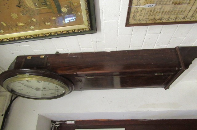 A MAHOGANY CASED DROP DIAL WALL TIME PIECE signed James Worgan Image