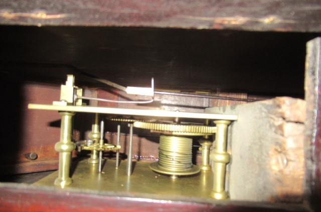 A MAHOGANY CASED DROP DIAL WALL TIME PIECE signed James Worgan Image