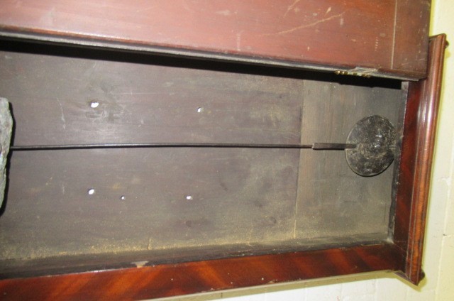 A MAHOGANY CASED DROP DIAL WALL TIME PIECE signed James Worgan Image