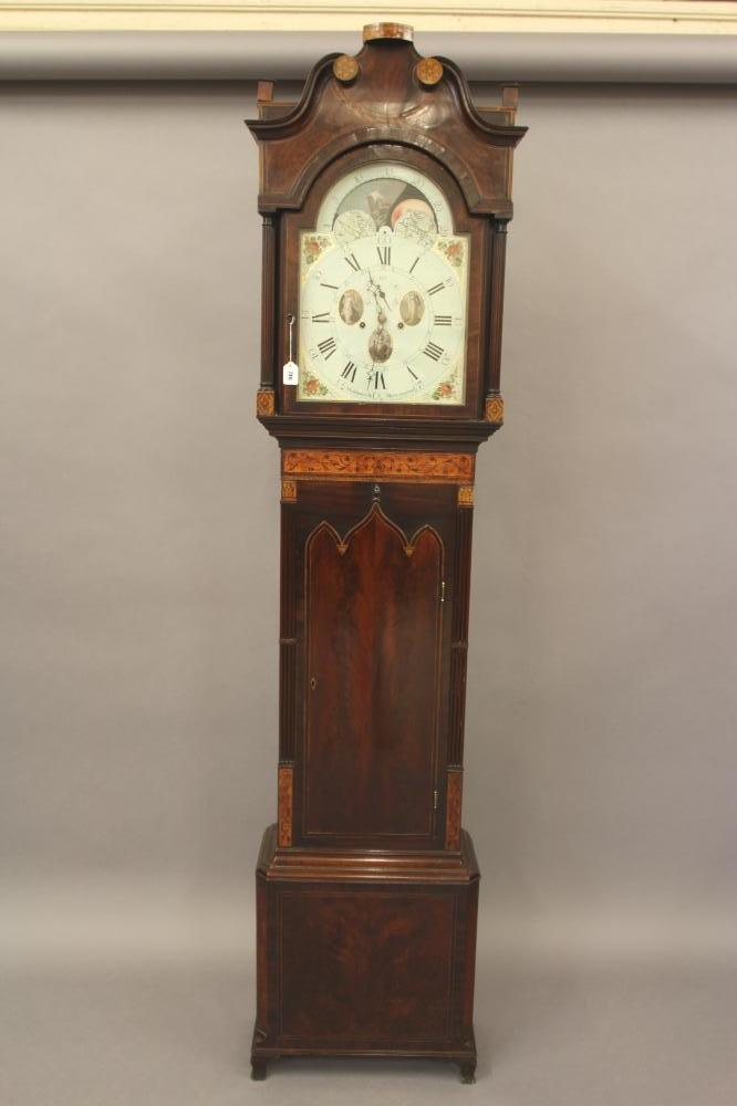 A MAHOGANY LONGCASE signed Holdsworth Image