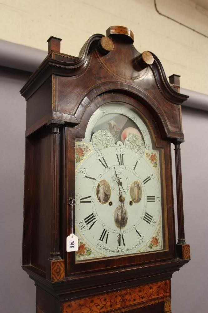 A MAHOGANY LONGCASE signed Holdsworth Image