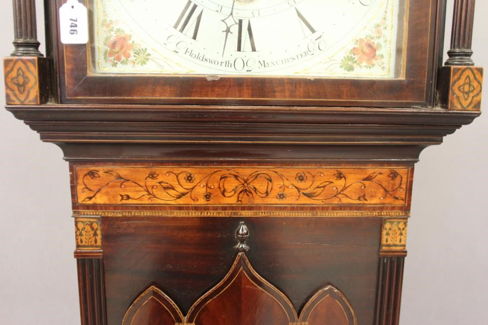 A MAHOGANY LONGCASE signed Holdsworth Image