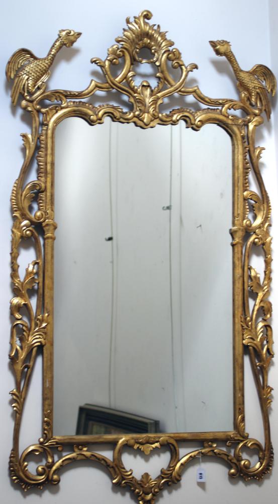 A CARVED AND GILT WOOD GEORGIAN STYLE PIER GLASS Image