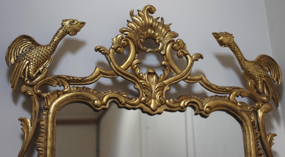 A CARVED AND GILT WOOD GEORGIAN STYLE PIER GLASS Image