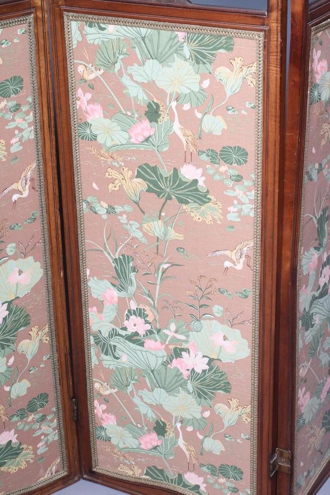 A VICTORIAN WALNUT FOLDING ROOM SCREEN Image