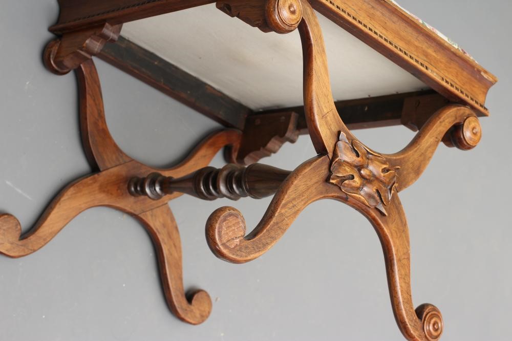 A ROSEWOOD X FRAMED STOOL Image