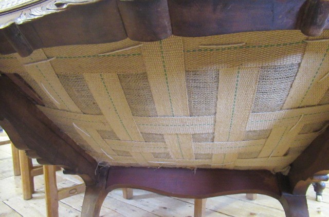 A GEORGIAN DESIGN OAK FRAMED ARMCHAIR Image