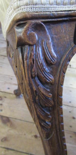 A GEORGIAN DESIGN OAK FRAMED ARMCHAIR Image