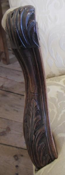 A GEORGIAN DESIGN OAK FRAMED ARMCHAIR Image