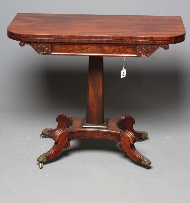 A REGENCY MAHOGANY FOLDING TEA TABLE Image