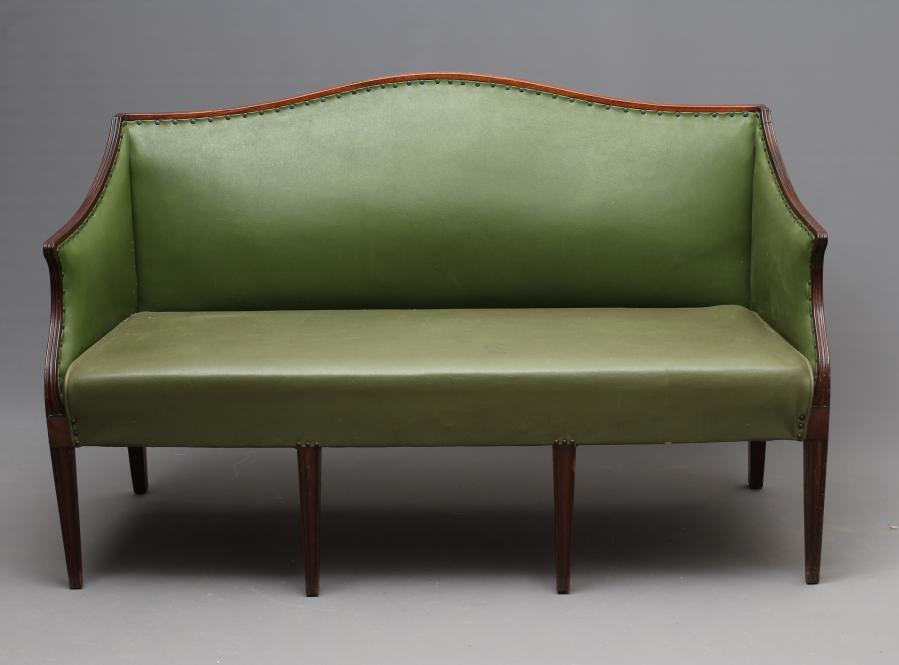 A MAHOGANY SHOW FRAME HUMP BACK SOFA Image