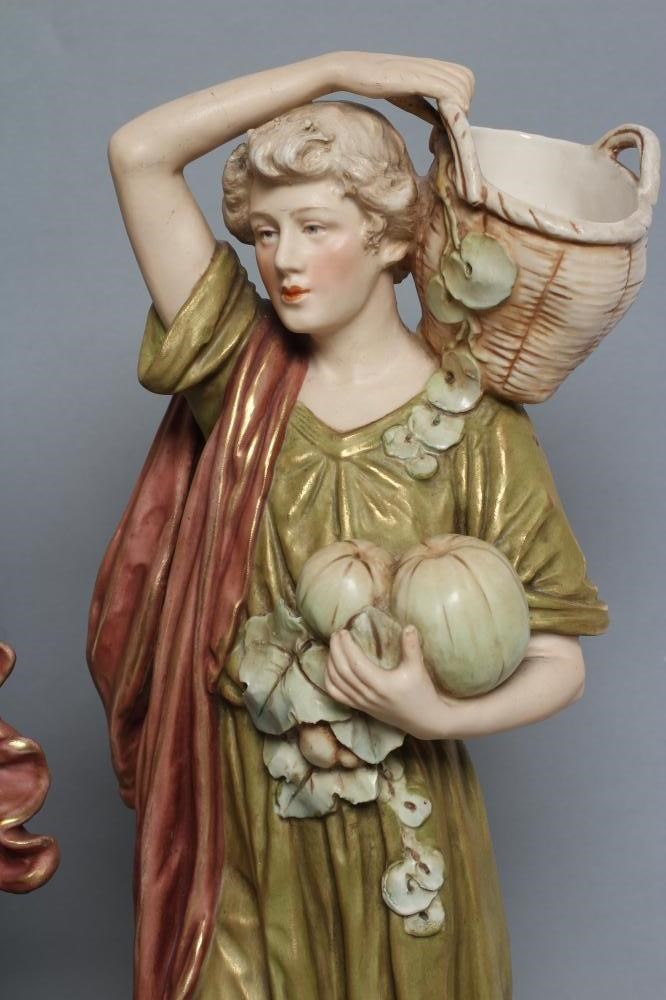 A PAIR OF ROYAL DUX PORCELAIN FIGURES Image