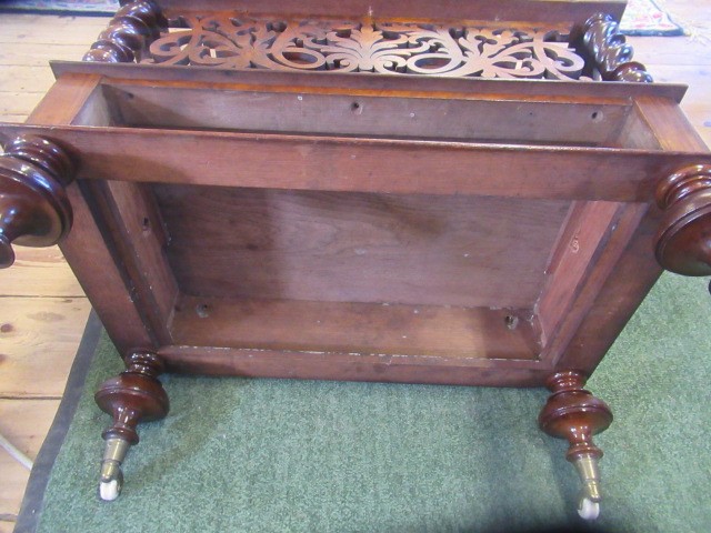 A VICTORIAN BURR WALNUT WHATNOT CANTERBURY of oblong form Image