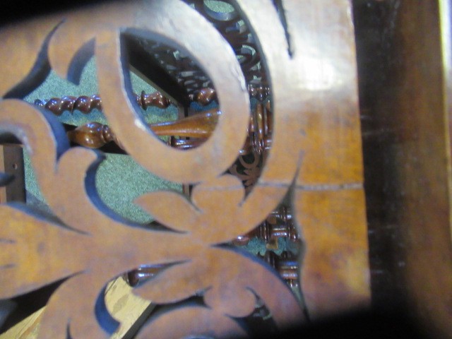 A VICTORIAN BURR WALNUT WHATNOT CANTERBURY of oblong form Image