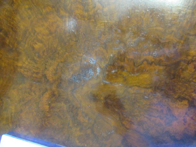 A VICTORIAN BURR WALNUT WHATNOT CANTERBURY of oblong form Image