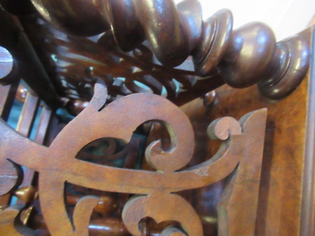 A VICTORIAN BURR WALNUT WHATNOT CANTERBURY of oblong form Image