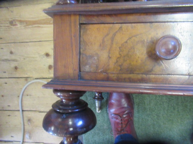 A VICTORIAN BURR WALNUT WHATNOT CANTERBURY of oblong form Image