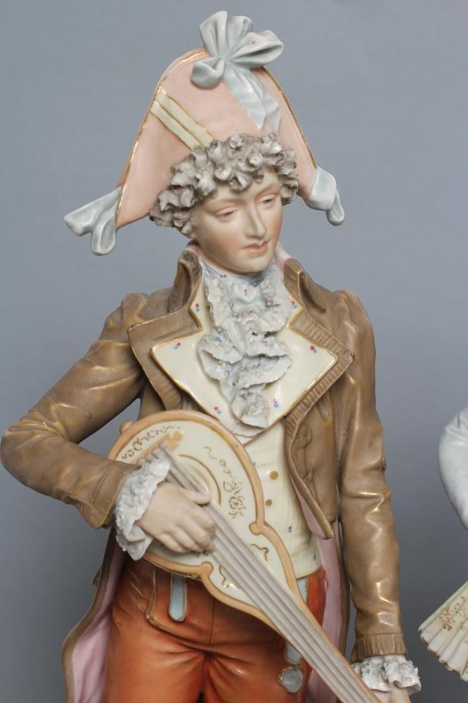 A PAIR OF ROYAL DUX PORCELAIN FIGURES Image