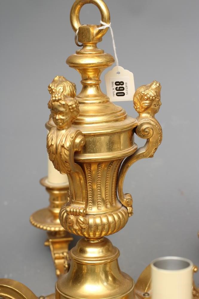 A FRENCH ORMOLU SIX LIGHT CHANDELIER Image