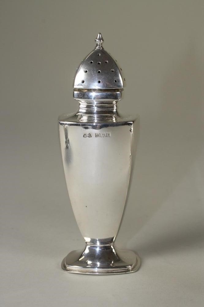 A COMPOSITE SIX PIECE SILVER CRUET Image
