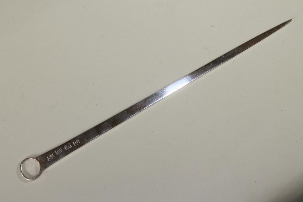 A GEORGE III SILVER MEAT SKEWER Image